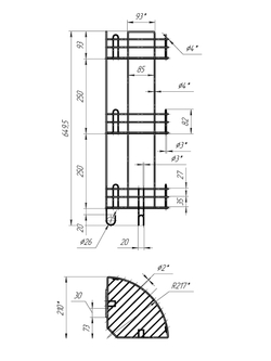 Полка для душа DIWO Суздаль P.Su.3/3.Tp.w угловая, подвесная, термопластичная, белая, с крючками, на присосках