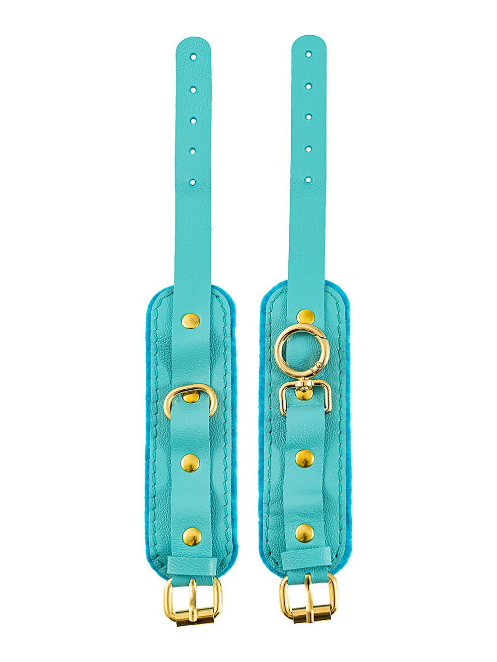 Голубые двуслойные кожаные оковы (Цвет: голубой)