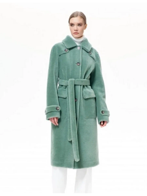 Шуба чебурашка тедди пальто, зеленая, SilverFox