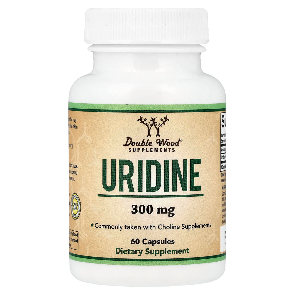 Double Wood Supplements, уридин, 300 мг, 60 капсул