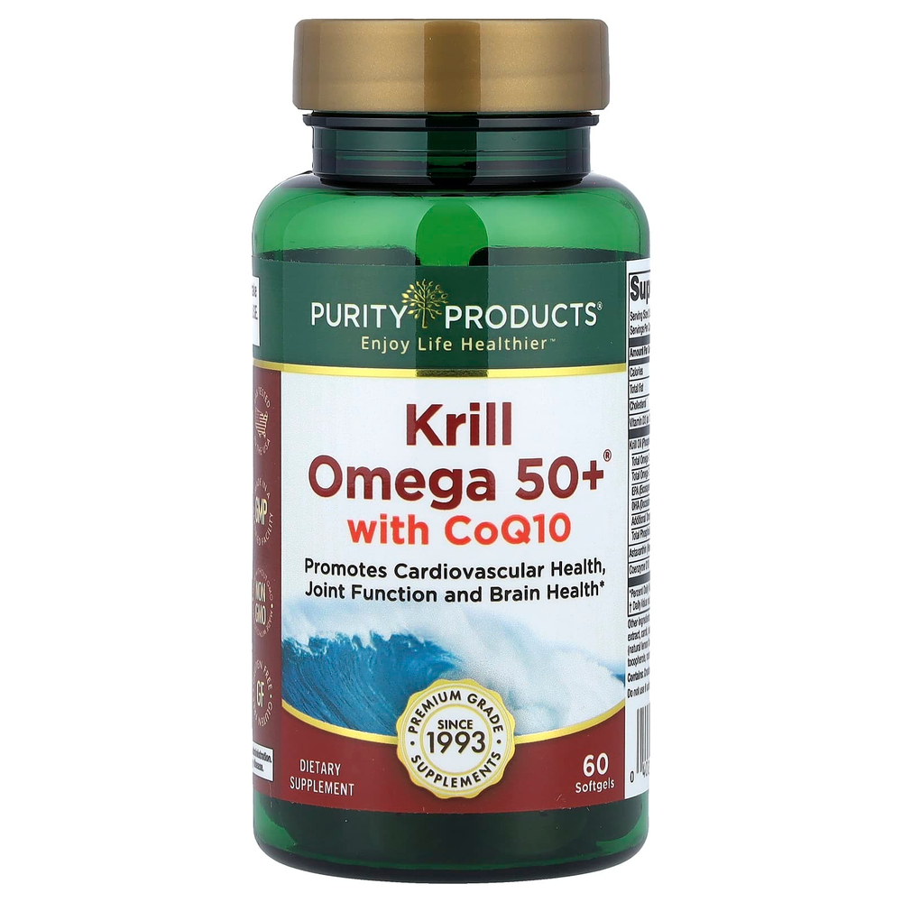 Purity Products, Krill Omega 50+ ® с коэнзимом Q10, 60 мягких таблеток