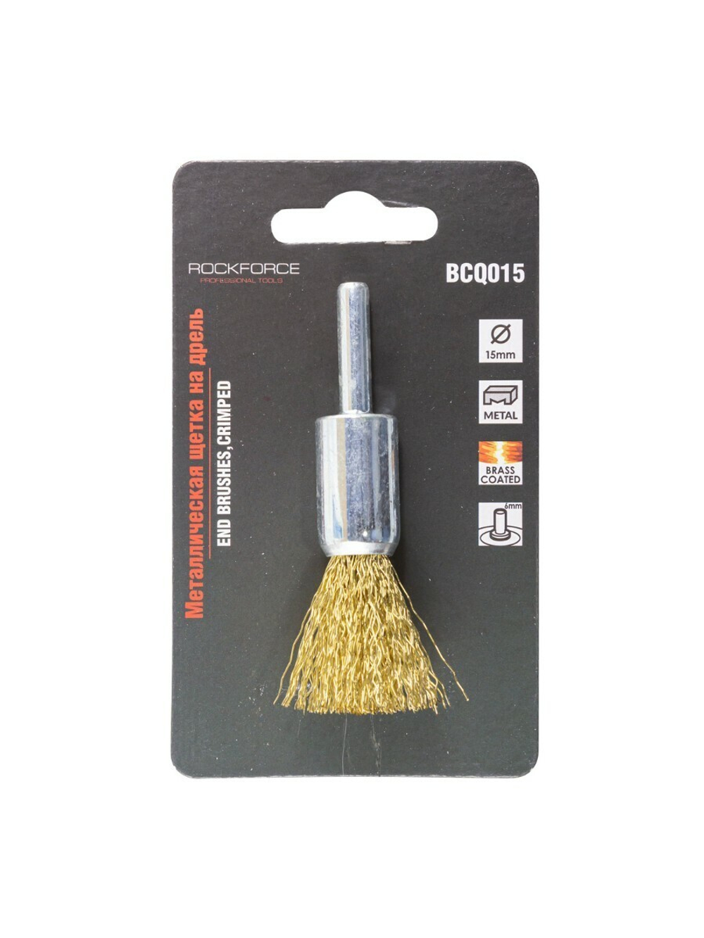 Кордщетка чашеобразная с хвостовиком для дрели 15мм RockForce##Rock FORCE RF-BCQ015