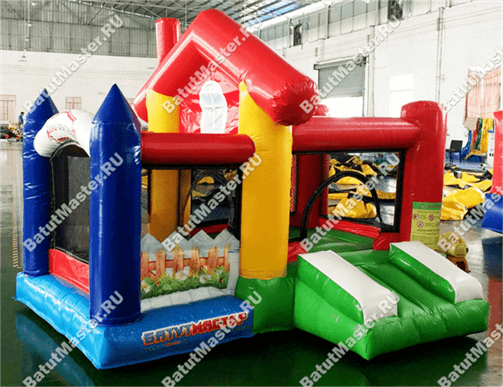 Детский надувной батут "Домик в деревне" 3*2.5*2.2 м
