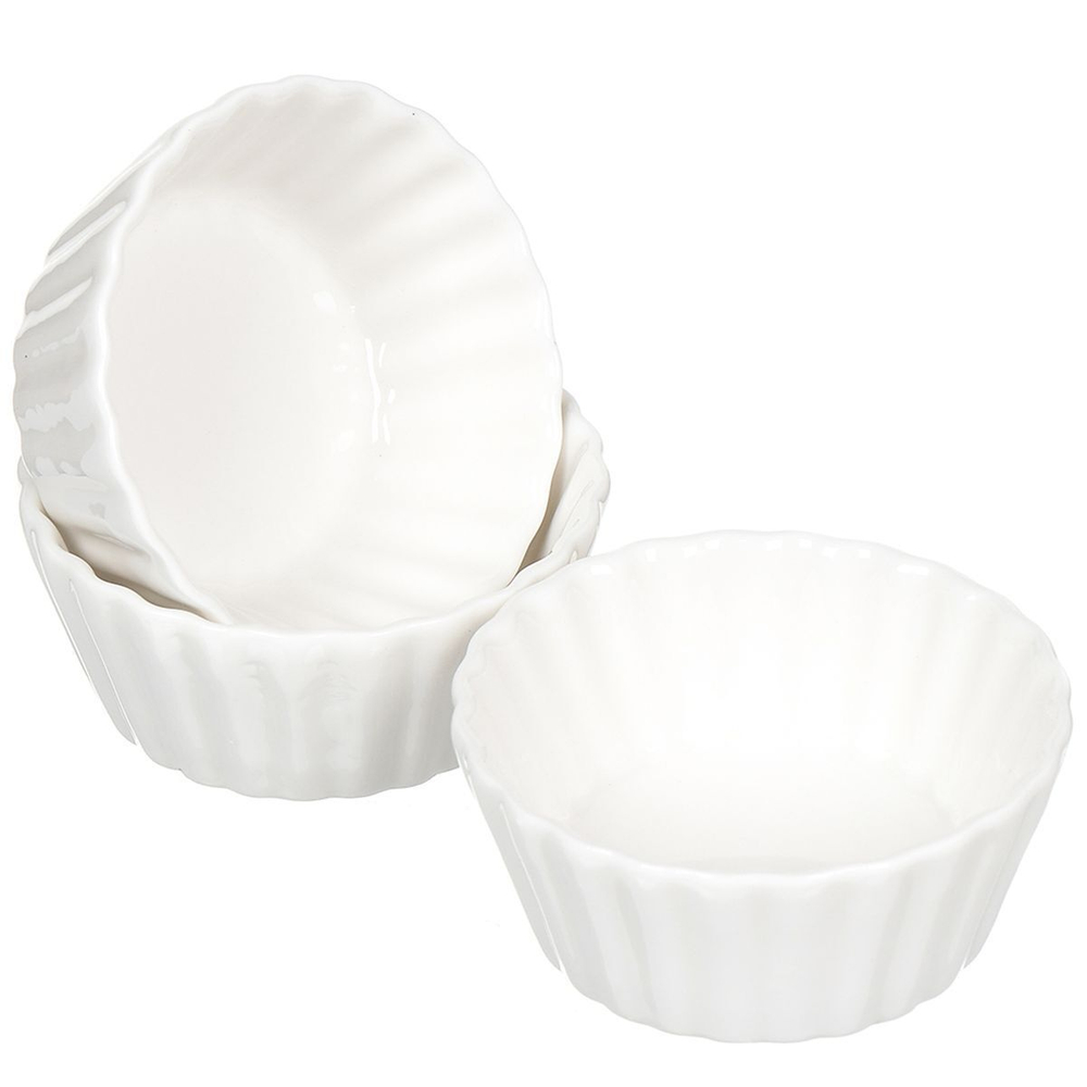 Салатник керам, кругл, 3 шт, 7.3х7.3х3 см, Круг рифленый, Y4-3221