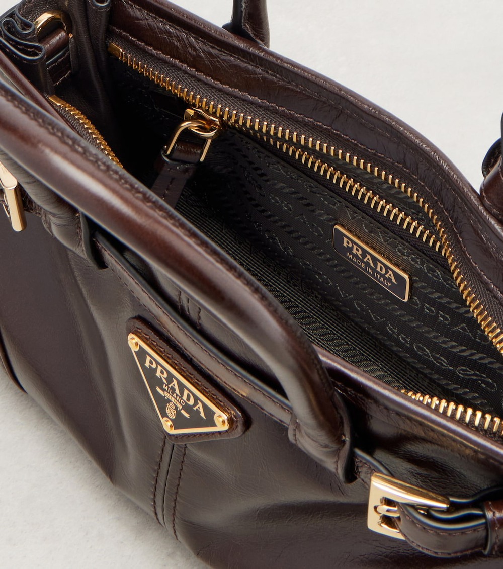 Сумка Prada Bonnie Leather Mini Handbag "Dark Brown"