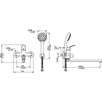 СМЕСИТЕЛЬ ДЛЯ ВАННЫ ESKO PALERMO ИЗЛИВ 300ММ PE 31