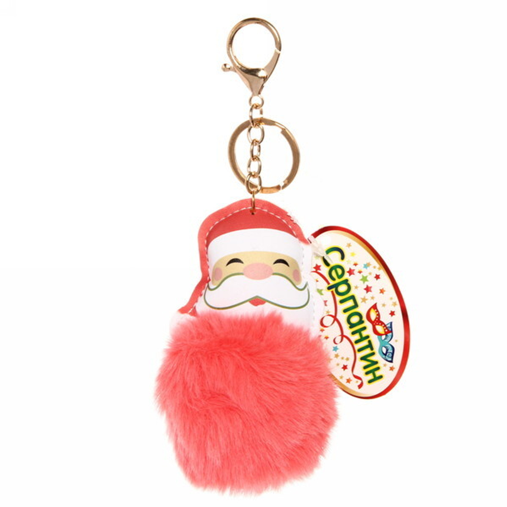 Брелок с карабином «Pom pom- Дед Мороз» микс 6 цветов, 11см