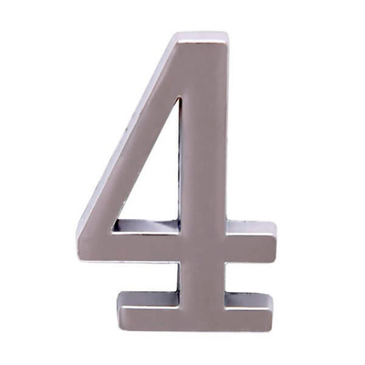 Цифра дверная АЛЛЮР хром "4" на клеевой основе/20