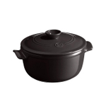 Кастрюля 2,5 л. керам. d=22,0 см. h=15,5 см. с крышкой черная Emile Henry /1/ ВДОХНОВЕНИЕ