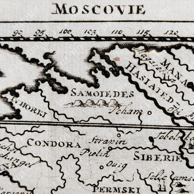 Географическая карта Московии. Гравюра резцом. — Амстердам: Типография Закари Шатлен (Zaсharie Chatе