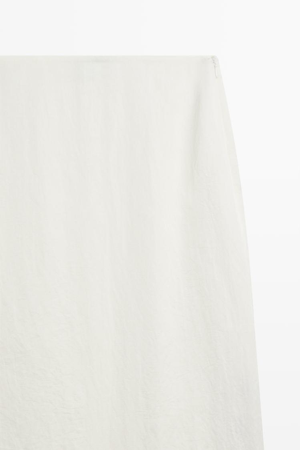 Massimo Dutti Струящаяся юбка миди с кружевной отделкой, белый