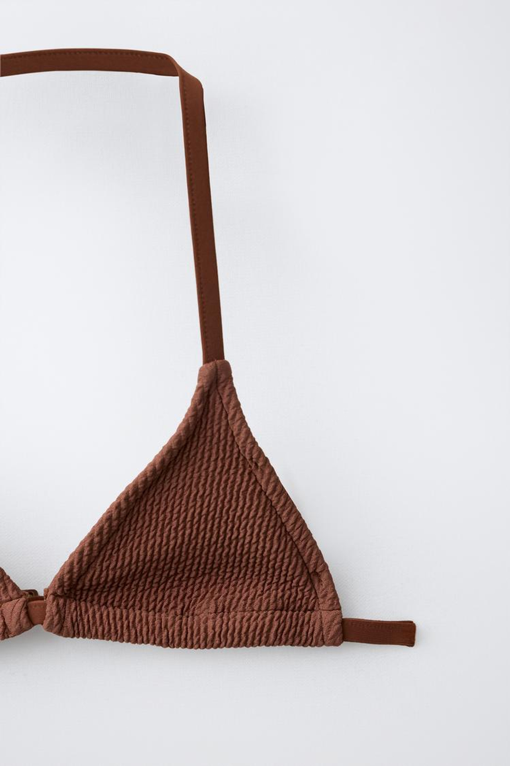 ZARA КУПАЛЬНИК В РУБЧИК, КОРИЧНЕВЫЙ