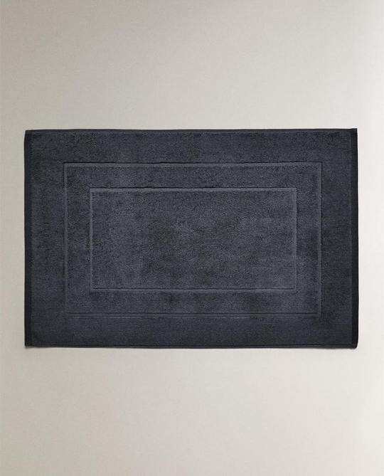 ZARA HOME ХЛОПКОВЫЙ НЕСКОЛЬЗЯЩИЙ КОВРИК ДЛЯ ВАННОЙ, ЧЕРНЫЙ