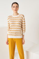 22825 Джемпер женский (горчично-молочный)
