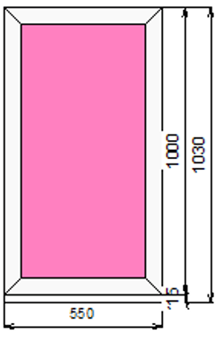 Пластиковое окно  1000 х 550 ТермА Эко с глухой створкой