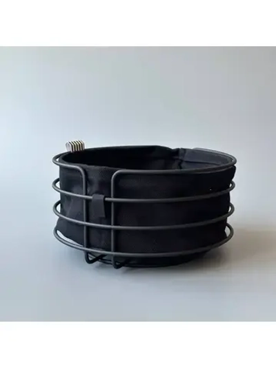 Хлебница металлическая с текстильной корзинкой