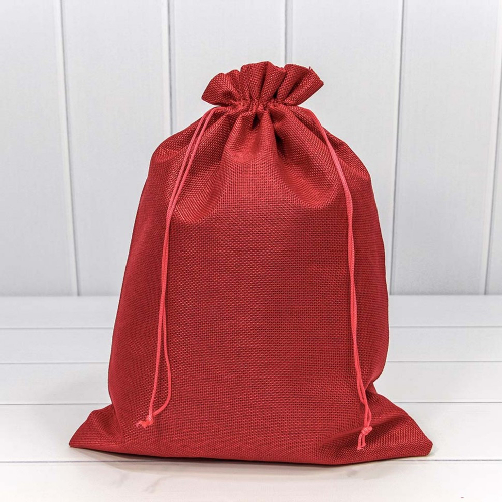 Мешочек 30х40см Лен искусственный (Красный)