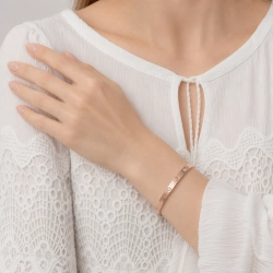 Жесткий браслет «Love Crystal» Rose Gold