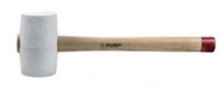 Киянка ЗУБР "МАСТЕР" резиновая белая, с деревянной рукояткой, 0,45кг