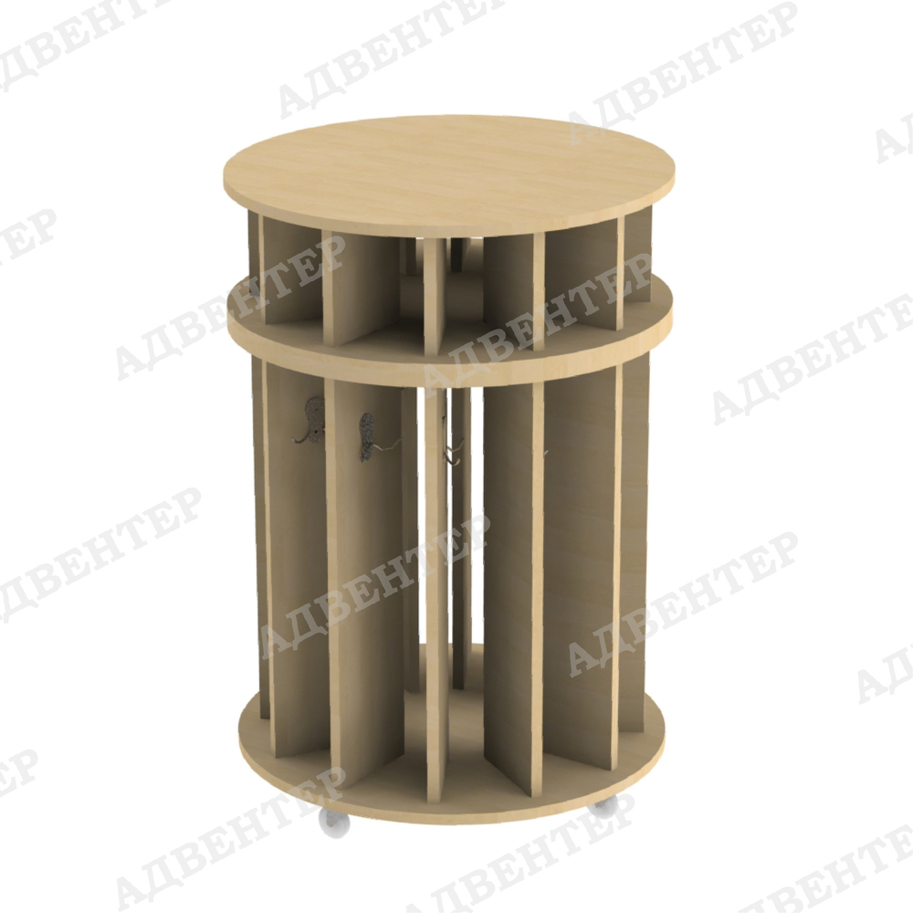 Полотенечница напольная на колёсах круглая 12 секций