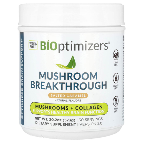BIOptimizers, Mushroom Breakthrough, гриб с коллагеном, соленая карамель, 573 г (20,2 унции)