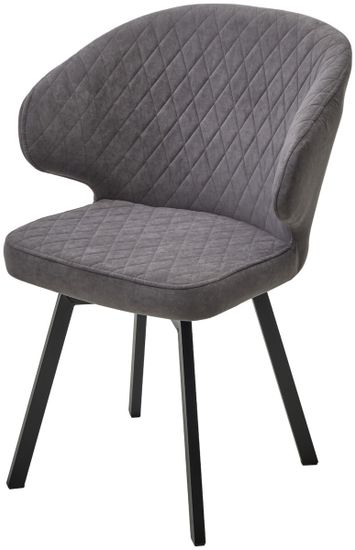 Стул ХИЛТОН 360 град., цвет B28 Темно-серый, велюр / черный каркас М-City