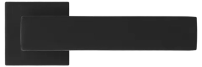 Ручка дверная MIRA MH-54-S6 BL раздельная на квадратной розетке, цвет черный, ЦАМ