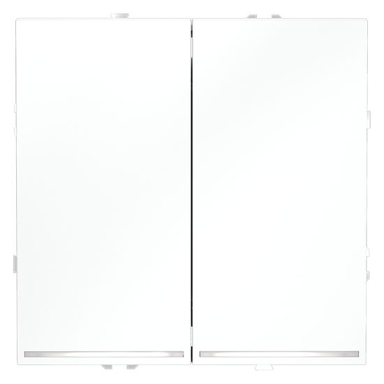 Проходной переключатель встраиваемый VOLTUM S70 двухклавишный с подсветкой 10А, (белый матовый)