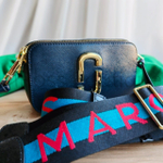 Темно-синяя сумка Marc Jacobs Logo Strap Snapshot Blue Sea Multi