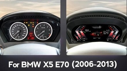 Электронная панель приборов BMW X5 E70 2007-2013 - Radiola 1295 с LCD / ЖК 12.3" экраном QLED