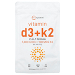 Micro Ingredients, Витамин D3 и K2, 300 капсул