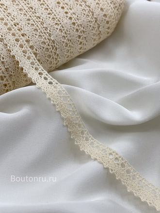 Кружево бежевое плетеное7 11 мм хлопок