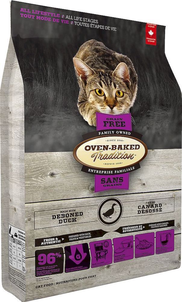 Oven Baked Tradition Adult Cat Grain-Free Duck беззерновой корм для кошек со свежей уткой 2,27кг