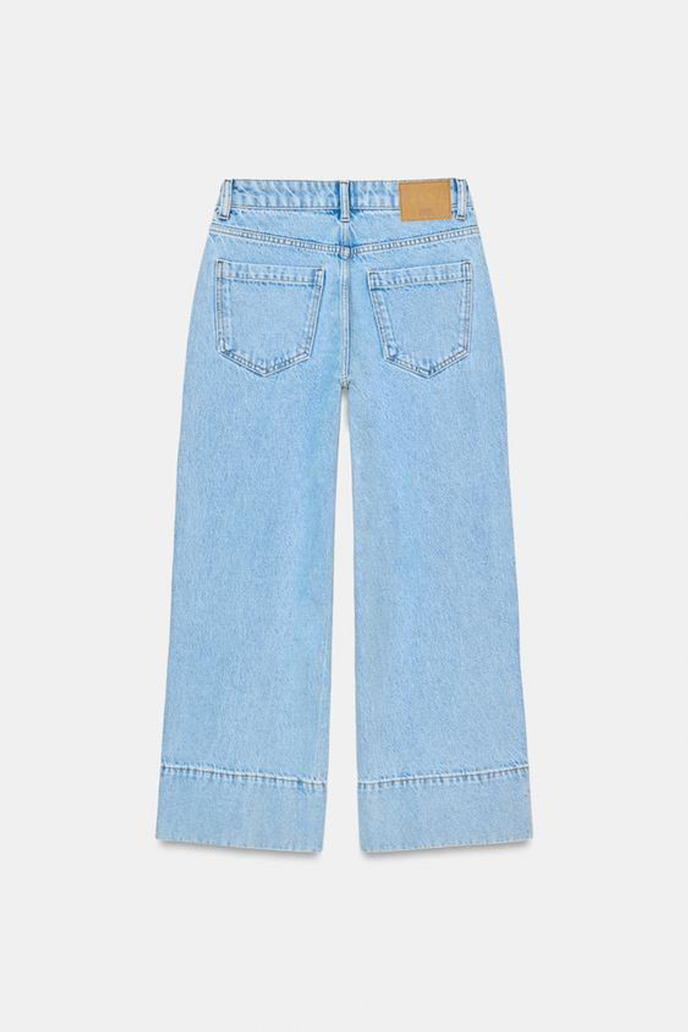 ZARA ДЖИНСЫ Z1975 WIDE-LEG CROPPED С ВЫСОКОЙ ПОСАДКОЙ, ГОЛУБОЙ