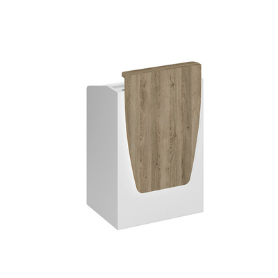 Трибуна белый премиум (основание)/ дуб гладстоун светлый (надстройка)