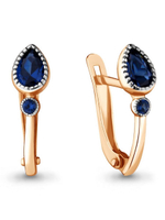 Серьги из серебра с сапфиром
