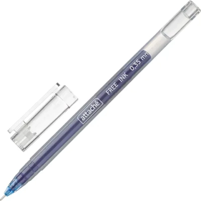 Ручка гелевая неавтоматическая бесстержневая Attache Free ink синяя (толщина линии 0.35 мм)