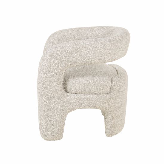 Кресло лаунж Bones серебристый букле