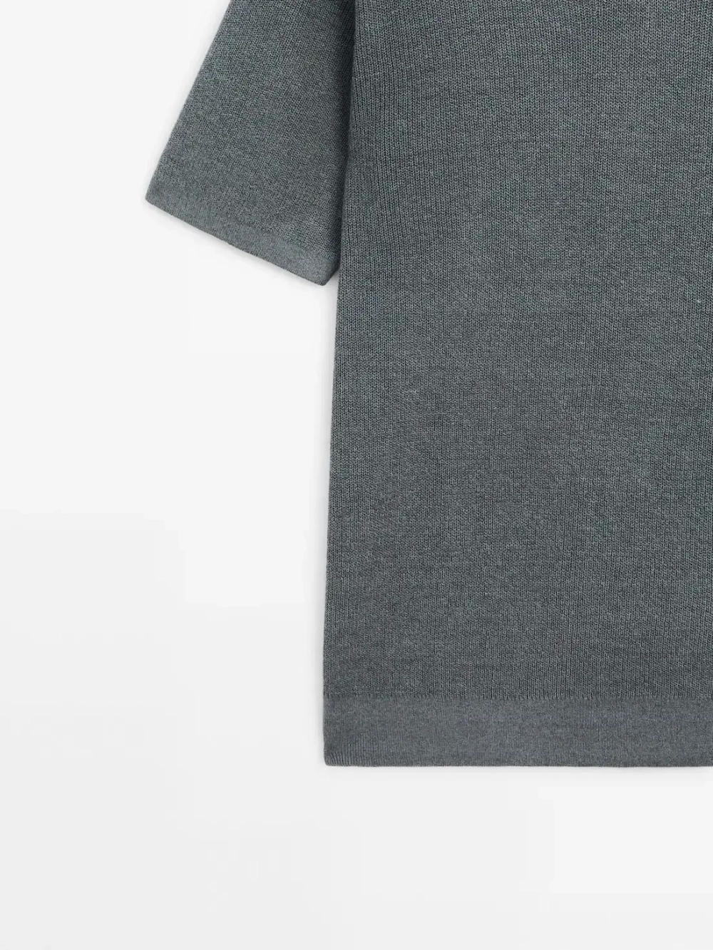 Massimo Dutti Футболка-поло  из хлопка и льна, аквамарин