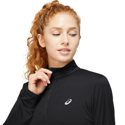 Женская теннисная футболка (dł. Рукава) Asics Core Long Sleeve 1/2 Zip Top W - черный