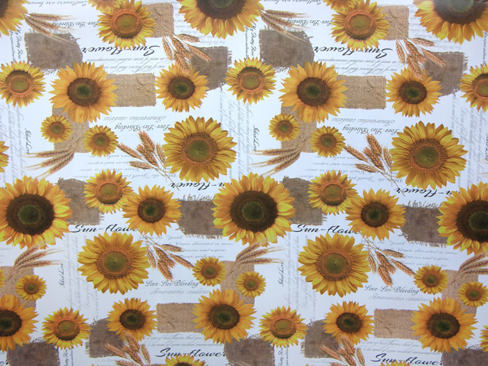 Клеенка столовая DEKORAMA 140см*20м "Подсолнухи"