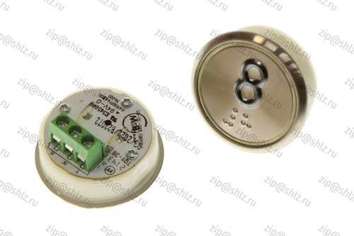 Кнопка (кнопочный модуль) EA2406S-D-W "8 этаж", круглая, белая динамическая подсветка, Брайль