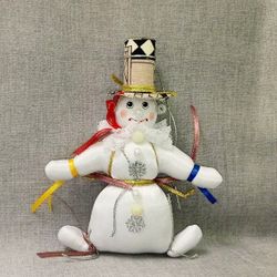 Ёлочная игрушка Снеговик в цилиндре