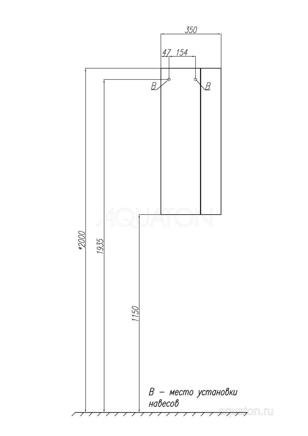 Шкафчик Aquaton модуль Терра 35 дуб кантри, антрацит 1A247103TEKA0