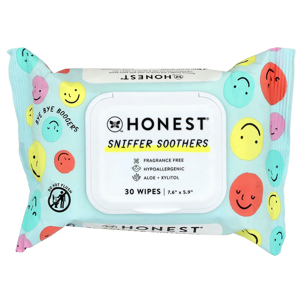 The Honest Company, Sniffer, пустышки, без отдушек, 30 салфеток
