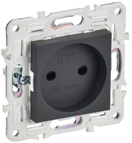 Розетка SKANDY 10А без заземл. защ. шторки SK-R01T титан IEK SK-R13-10-K48