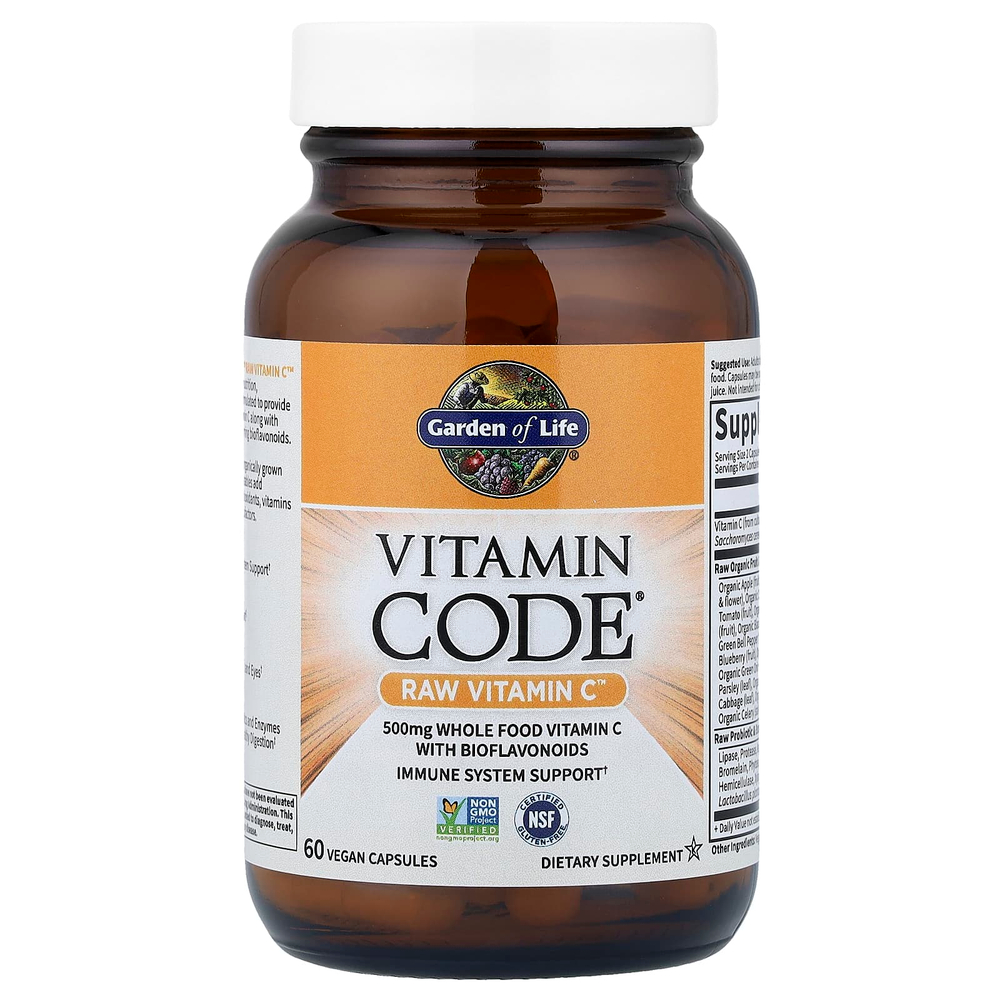 Garden of Life, Vitamin Code®, RAW Vitamin C™, 60 веганских капсул