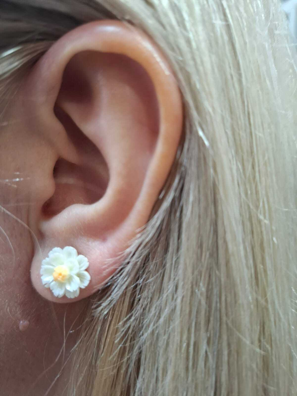 Серьги-пуссеты Ромашки