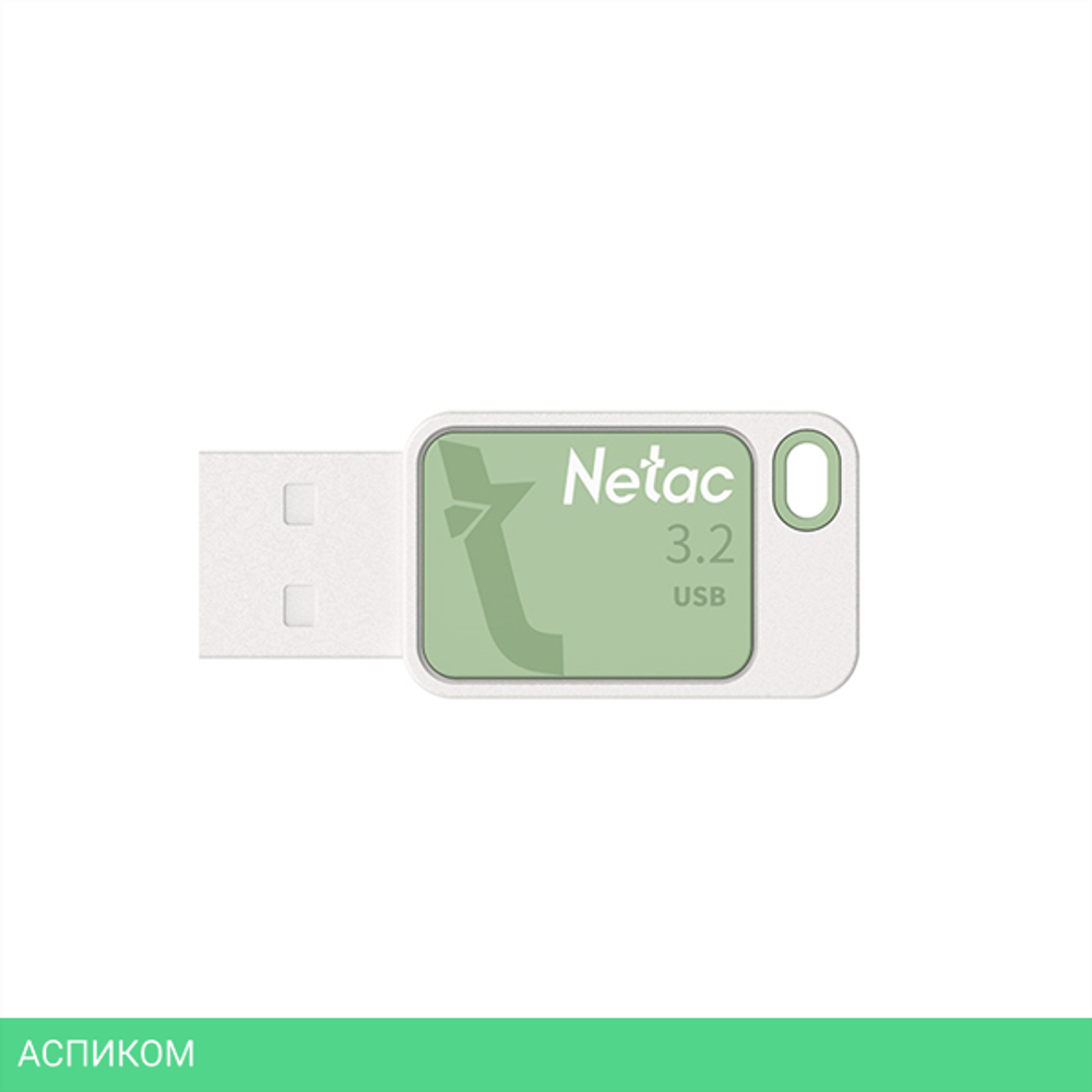 USB Flash-накопитель Netac UA31 128GB белый/зеленый (NT03UA31N-128G-32GN)
