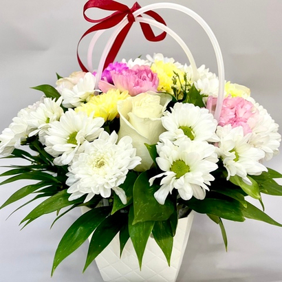 Цветочная композиция (в сумочке)